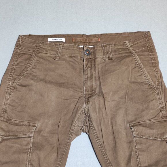 Jack & Jones Paul Cargo Pants men;s size 32 brown colour Tapered fit side pocket - Picture 2 of 16